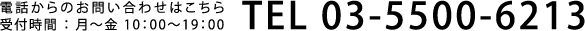 TEL：03-5500-6213　受付時間：月～金　10:00～19:00